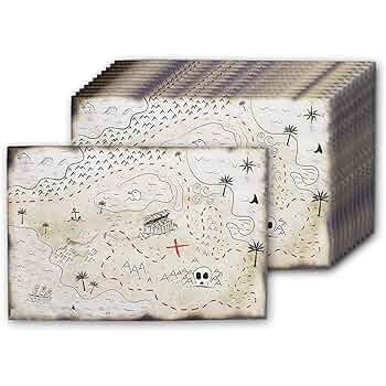 Amazon.com: Vintage Treasure Map For Kids, Pirate Birthday